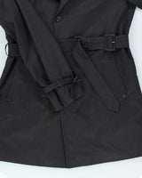 Vintage 90's Navy Aquascutum Heavyweight Long Overcoat - L