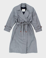 Vintage 90's Grey London Lined Long Overcoat - M