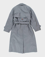 Vintage 90's Grey London Lined Long Overcoat - M