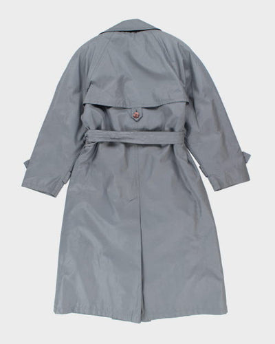 Vintage 90's Grey London Lined Long Overcoat - M