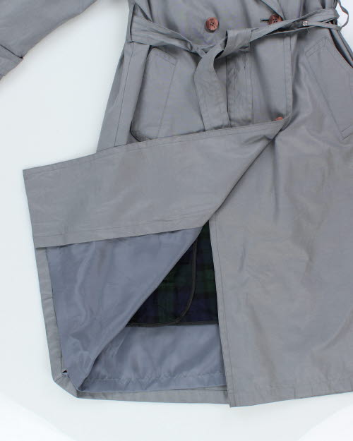 Vintage 90's Grey London Lined Long Overcoat - M