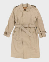 Vintage 90's Burberry Lined Long Overcoat - L