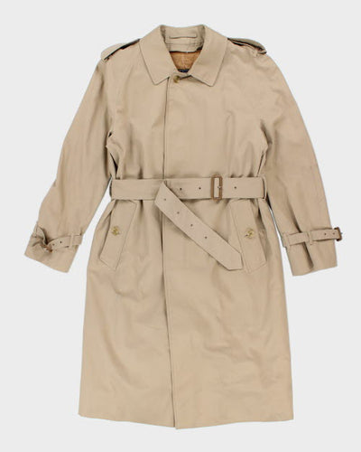 Vintage 90's Burberry Lined Long Overcoat - L