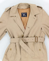 Vintage 90's Burberry Lined Long Overcoat - L