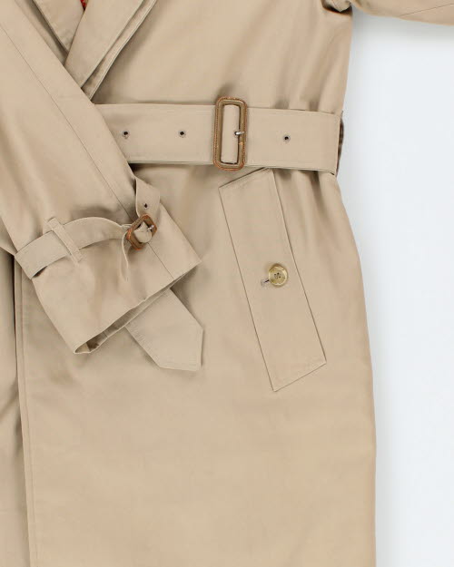 Vintage 90's Burberry Lined Long Overcoat - L
