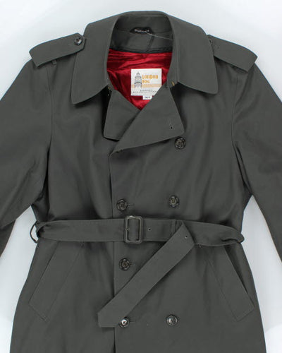 Vintage 90's Heavyweight London Fog Lined Long Overcoat - M