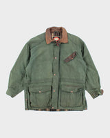 Vintage 90's Waxed Collared Hunting Jacket - M
