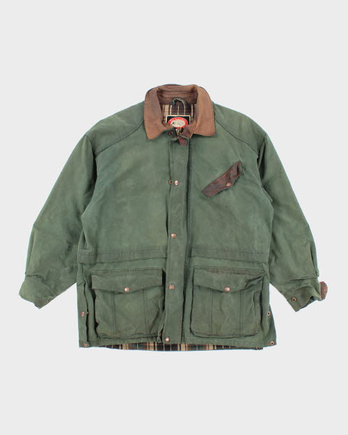 Vintage 90's Waxed Collared Hunting Jacket - M