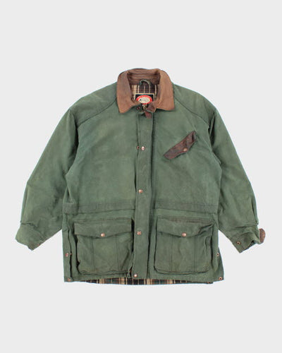 Vintage 90's Waxed Collared Hunting Jacket - M