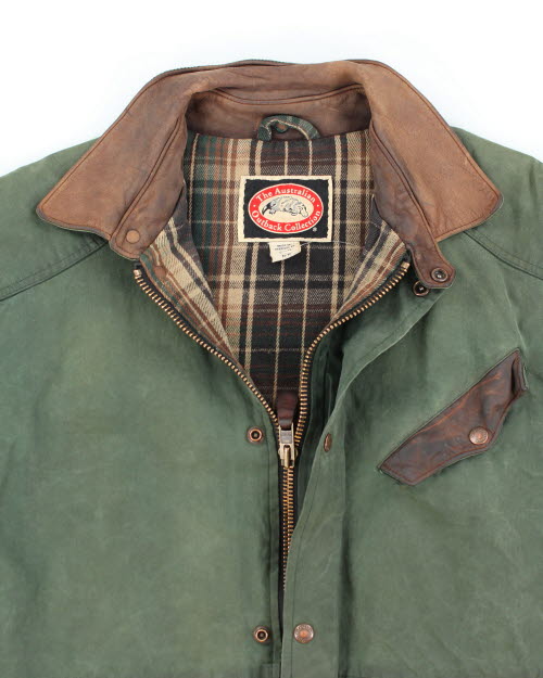 Vintage 90's Waxed Collared Hunting Jacket - M
