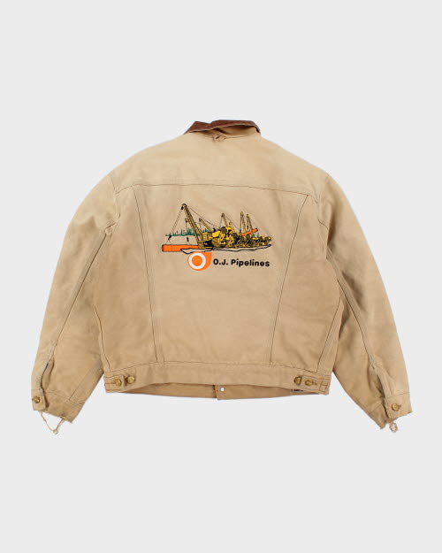 Vintage 90's Carhartt Detroit Embroidered Work Jacket - M