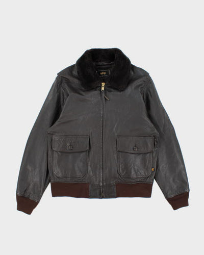 Vintage Alpha Industries Lather Bomber Jacket - L