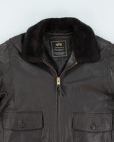 Vintage Alpha Industries Lather Bomber Jacket - L