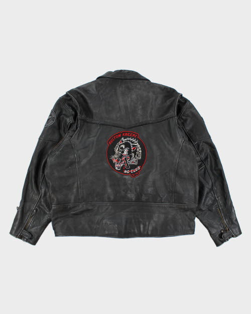 Vintage 90's Oversized Heavyweight Leather Biker Jacket - XL