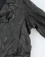 Vintage 90's Oversized Heavyweight Leather Biker Jacket - XL