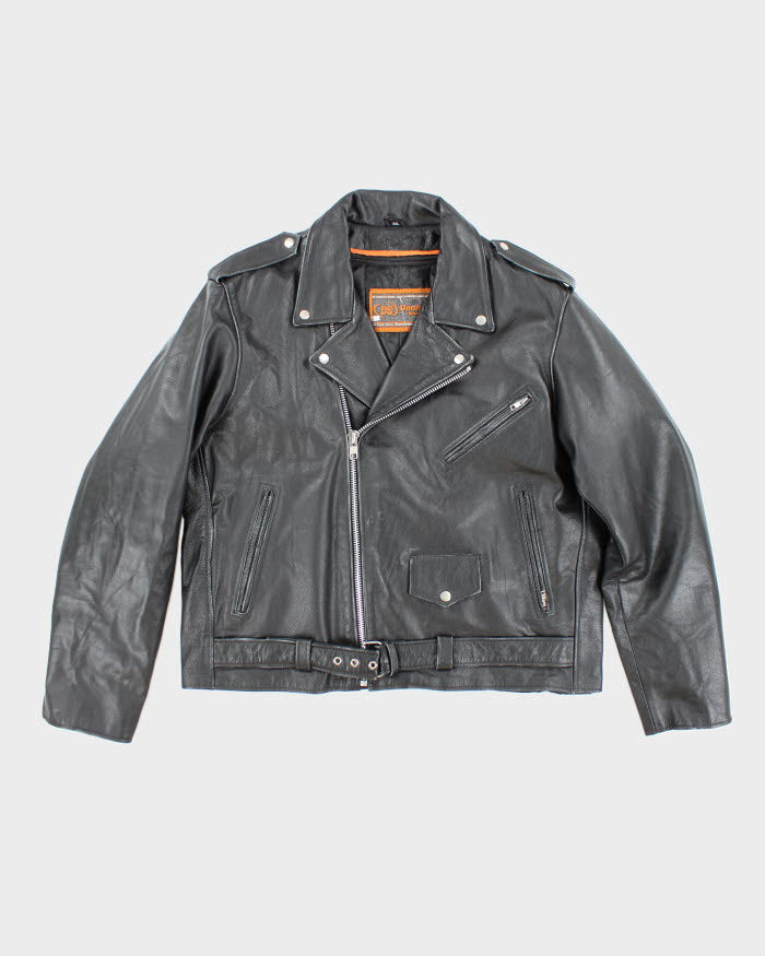 Vintage 90's Oversized Leather Biker Jacket - XXL