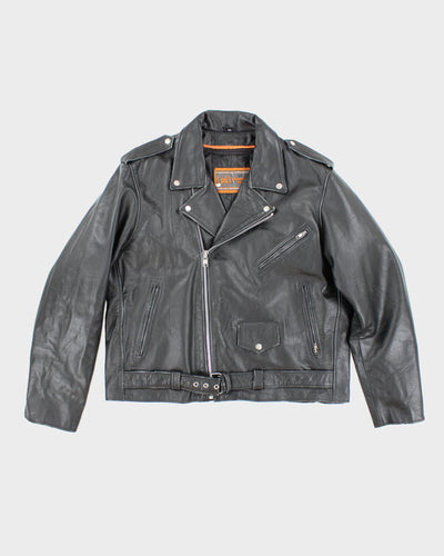 Vintage 90's Oversized Leather Biker Jacket - XXL