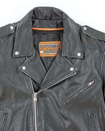Vintage 90's Oversized Leather Biker Jacket - XXL