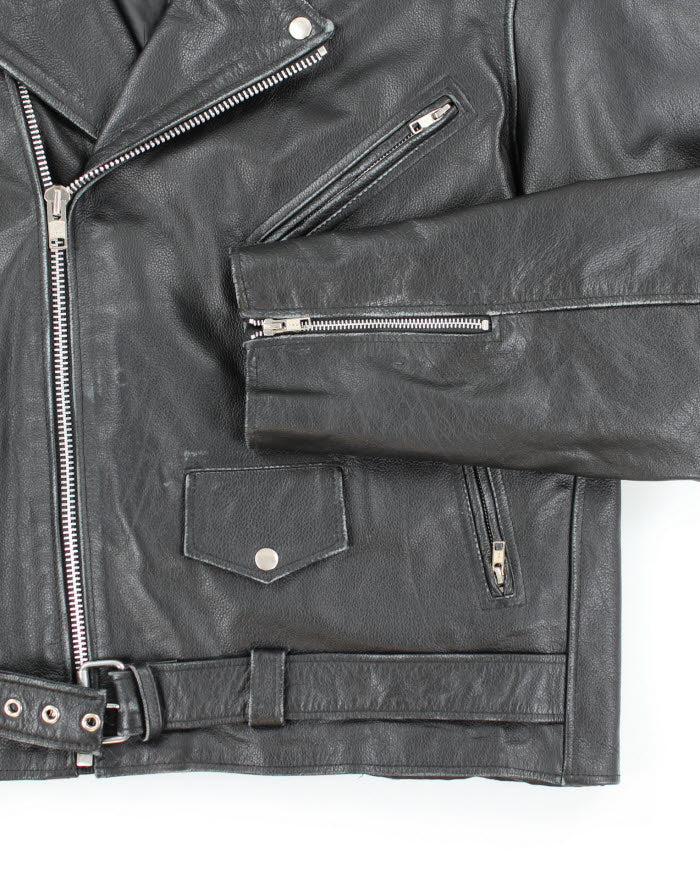 Vintage 90's Oversized Leather Biker Jacket - XXL