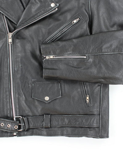 Vintage 90's Oversized Leather Biker Jacket - XXL