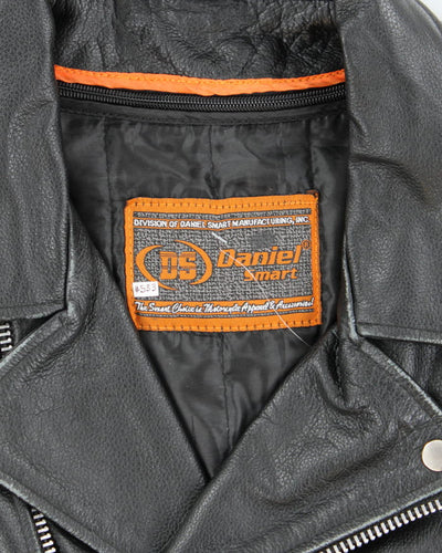 Vintage 90's Oversized Leather Biker Jacket - XXL