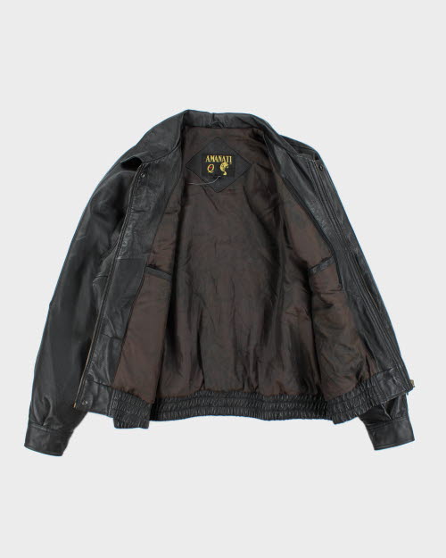 Vintage 90's Oversized Heavyweight Leather Jacket - XL
