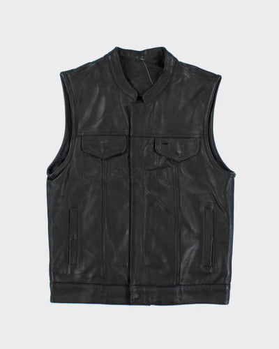 Vintage 90's Leather Biker Sleeveless Vest - M