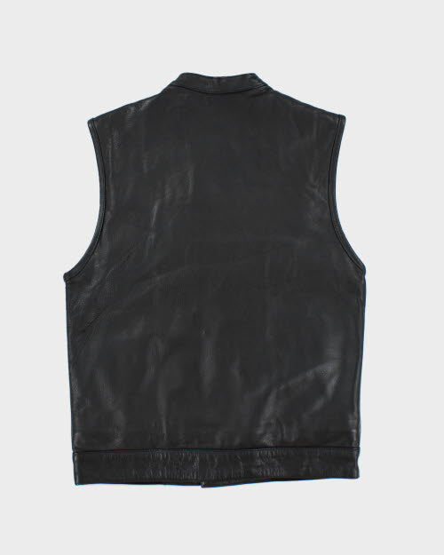 Vintage 90's Leather Biker Sleeveless Vest - M