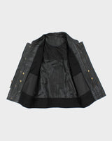 Vintage 90's Leather Biker Sleeveless Vest - M