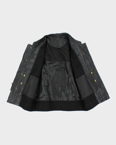 Vintage 90's Leather Biker Sleeveless Vest - M