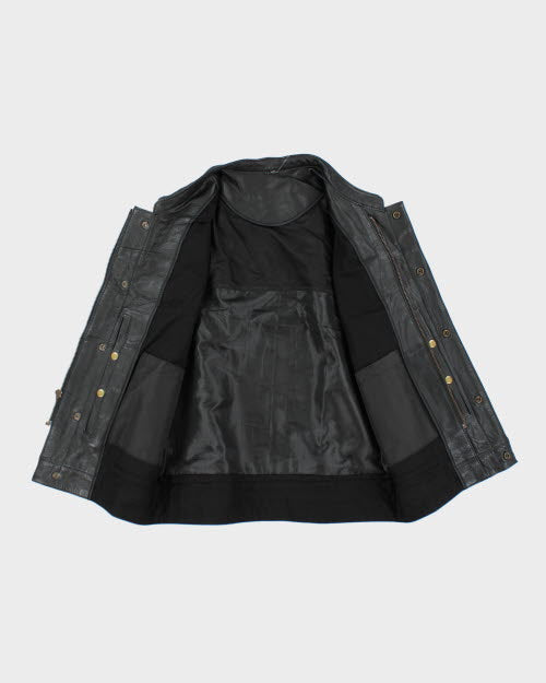 Vintage 90's Leather Biker Sleeveless Vest - M