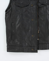 Vintage 90's Leather Biker Sleeveless Vest - M