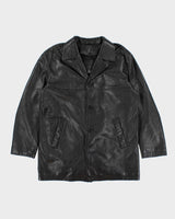 Vintage 90's Double Breasted Button Up Leather Jacket - L