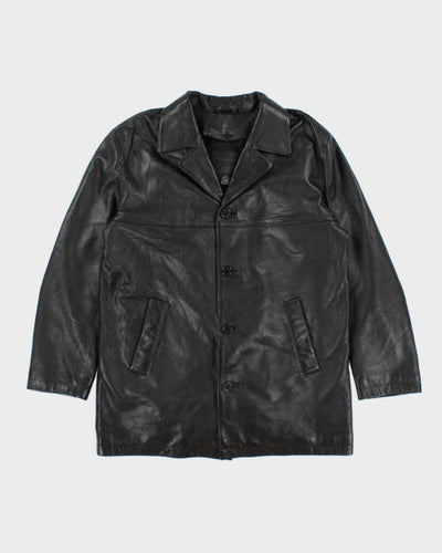 Vintage 90's Double Breasted Button Up Leather Jacket - L