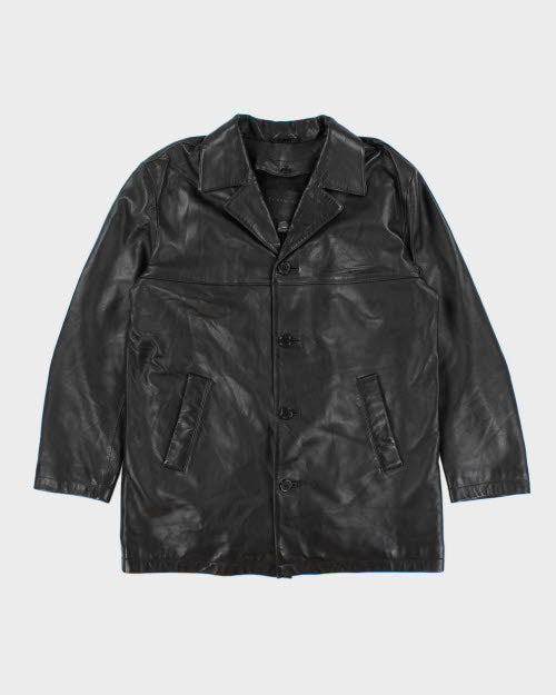 Vintage 90's Double Breasted Button Up Leather Jacket - L
