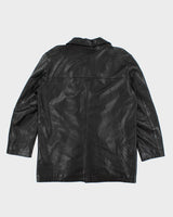 Vintage 90's Double Breasted Button Up Leather Jacket - L