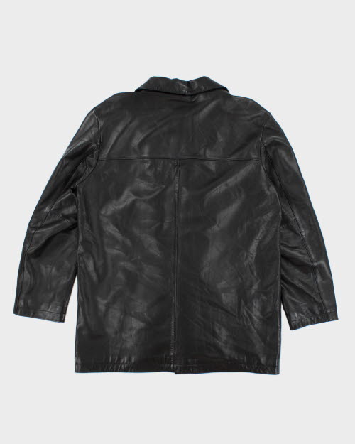 Vintage 90's Double Breasted Button Up Leather Jacket - L