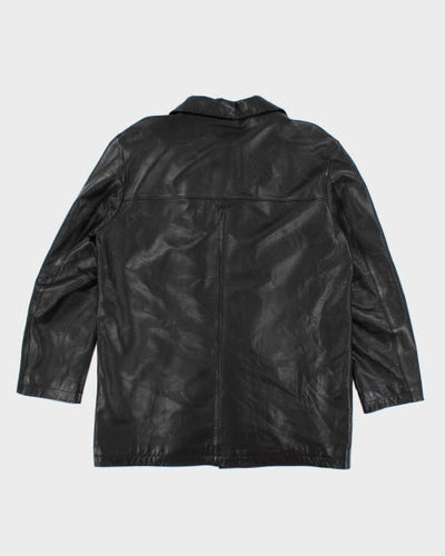 Vintage 90's Double Breasted Button Up Leather Jacket - L