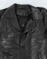 Vintage 90's Double Breasted Button Up Leather Jacket - L
