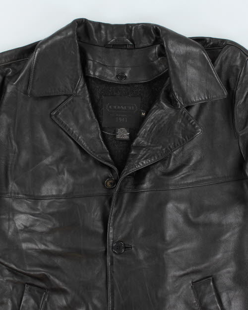 Vintage 90's Double Breasted Button Up Leather Jacket - L