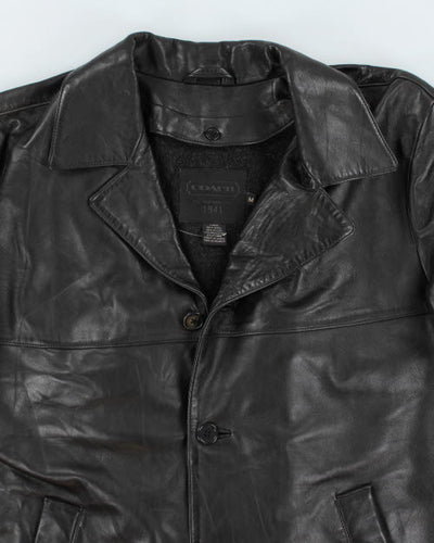 Vintage 90's Double Breasted Button Up Leather Jacket - L