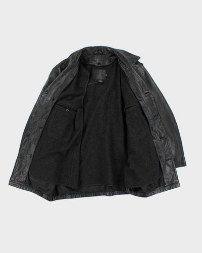 Vintage 90's Double Breasted Button Up Leather Jacket - L