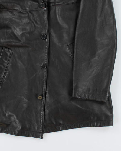 Vintage 90's Double Breasted Button Up Leather Jacket - L