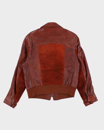 Vintage 70's Panelled Leather Zip Up Jacket - M