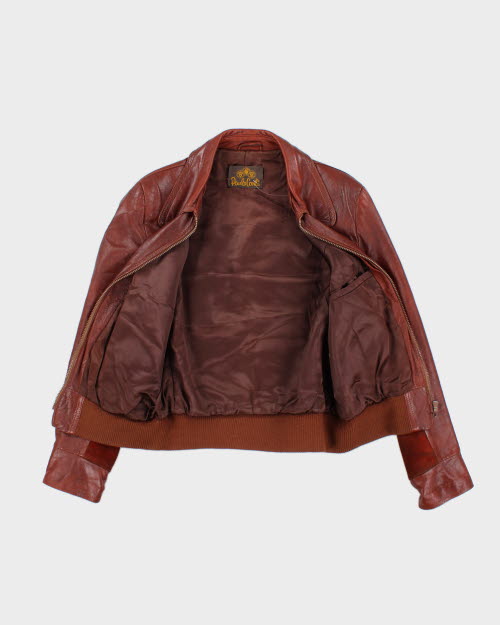 Vintage 70's Panelled Leather Zip Up Jacket - M