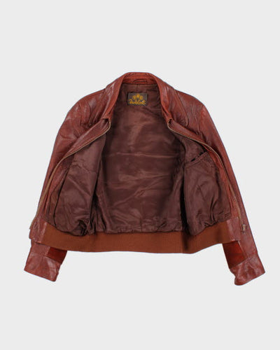 Vintage 70's Panelled Leather Zip Up Jacket - M