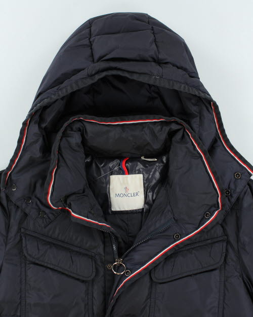 Vintage Moncler Asymmetrical Zip Hooded Puffer Jacket - M