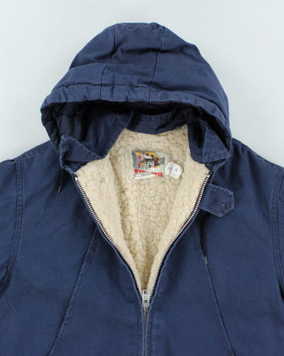 Vintage 90's Quilted Long Parka Hooded Jacket - M