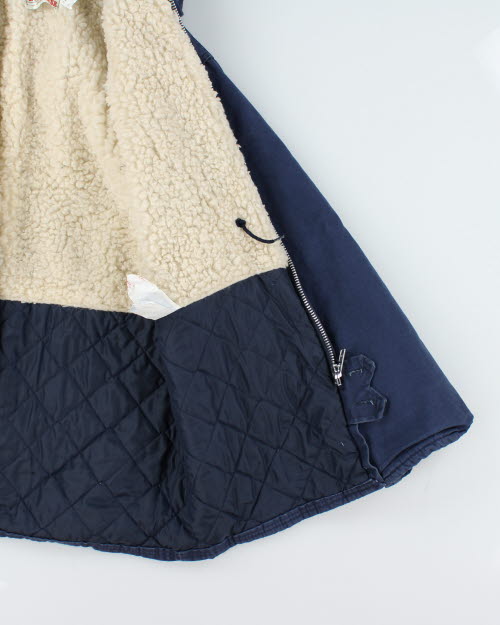 Vintage 90's Quilted Long Parka Hooded Jacket - M