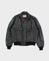 Vintage 80's Genuine Leather Bomber Jacket - L
